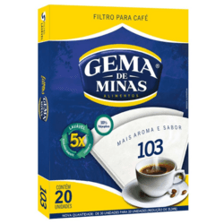 Filtro Para Café Gema de Minas Lavavel Nº103 Com 20 Unidades